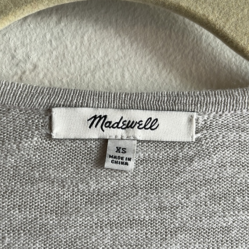 Madewell Women’s Open Front, Patch Pocket Cardigan Lightweight Sweater - Picture 2 of 3
